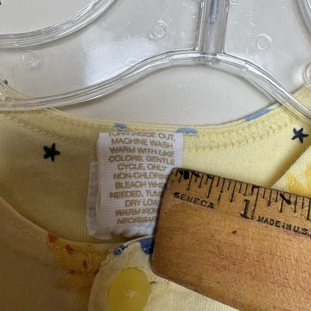 Vintage Baby Gap 90s Bubble Romper Yellow Zoo Animals Cotton‎ 3-6 Months